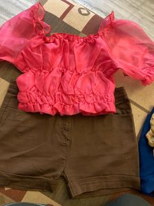 Shorts With Ruffle Top
