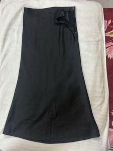 Satin Black Midi Skirt