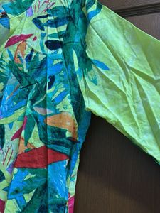 Floral Print Top - Lime Green
