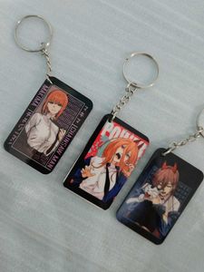 3Pcs Keychains&#34;Chainsaw Man&#34; Girls .