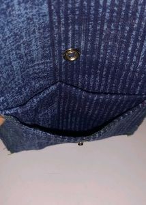 Striped Denim Wallet