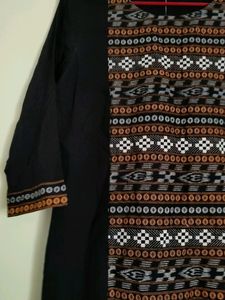 Black And Jacquard Fabric Kurti New