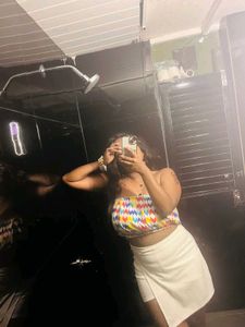 Fun Crop Top & White Skirt