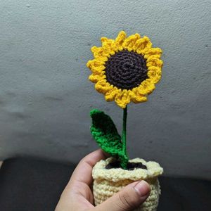 Crochet Sunflower in Pot