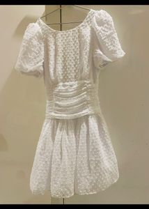 White Puff Sleeve Dress