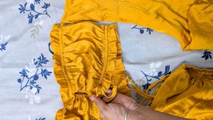 Yellow Off-Shoulder Crop Top
