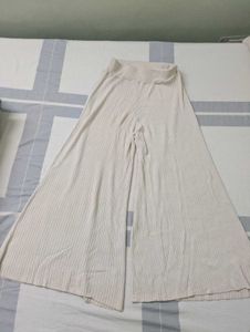 White Ribbed Pants