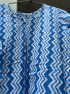 Blue &amp; White Zigzag Tunic