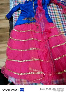 embroidery  girls gown with attached dupaataa