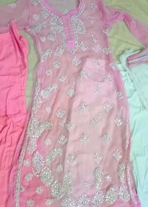 Lucknawi Kurta With Jeans &amp; Dupatta