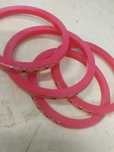 Pink Color Lemination Bangles