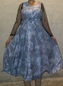 Elegant Grey A-Line Dress
