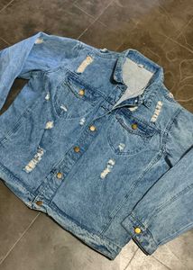 Oversized Ripped Denim Jacket