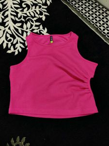 S Size Pink Crop Top For Women