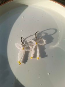 Beaded Bow Earrings