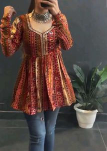Multi Color Printed Raha Short Kurti