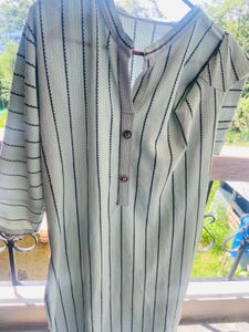 Stretchable Striped Casual Dress Kurti