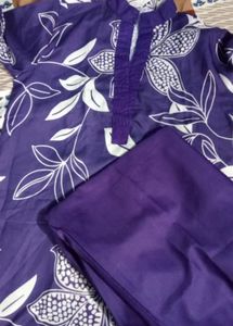 Floral Purple Kurta Set m size
