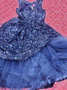 Pretty Blue Sequin Dress+ Peach+ SkyBlue