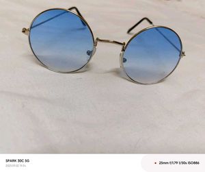 Blue Lens Oval Sunglasses
