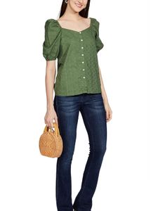 Eyelet Puff Sleeve Top