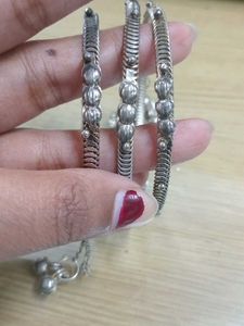 Silver Bangles with Charms