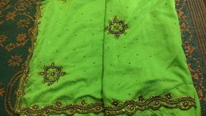 Maggam work Silk saree with running blouse