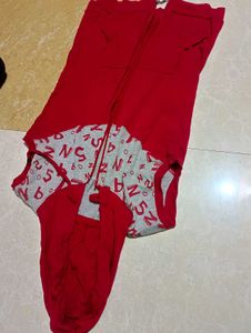 Red Sleeveless Hoodie