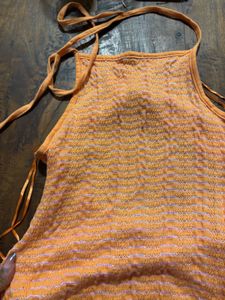 Orange Pink Knit Mini Dress