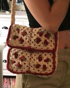 Crochet Strawberry Shoulder Bag
