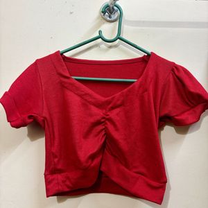 This is a cute red crop top. ( Size- S)