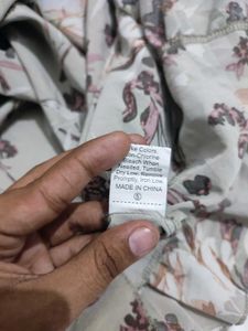 Shein Floral Puff Sleeve Ruffle Dress