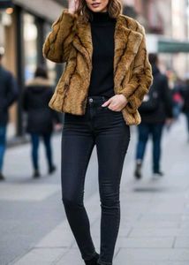 🇺🇸 H&M Imported Faux Fur Coat