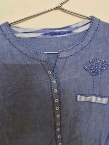 Blue Cotton Kurta