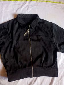 Black Crop Top/Jacket Imported Cloth