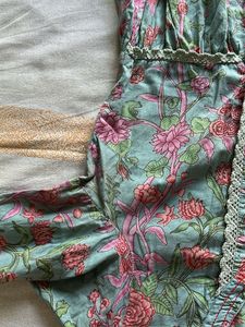 Floral Print Tiered Mini Dress/kurthi