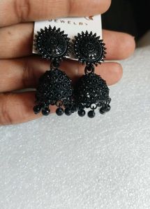 Black Jhumka Earrings