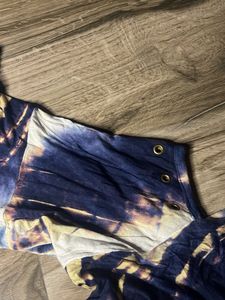 Tie-Dye Y2k Cold Shoulder Top