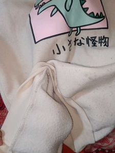 Hoodie Dinosaur Orange And White