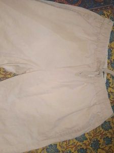 Beige Linen Blend Pants