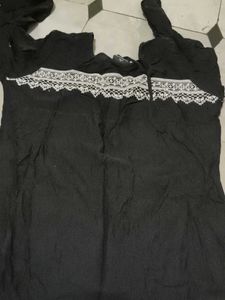 Black Embroidered Tunic Top