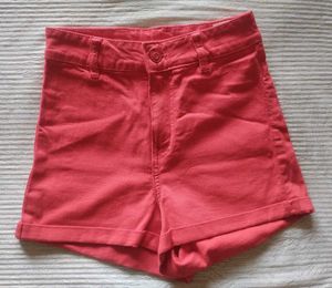 H&M Retro High Waist Red Shorts