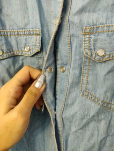 Denim Button-Down Shirt Vintage Y2k