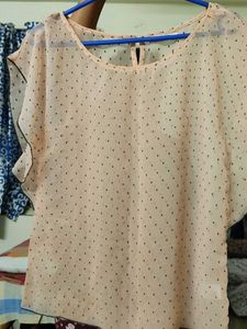 Peach Polka Dot Top