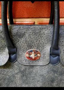 Vintage Gray Leather Purse
