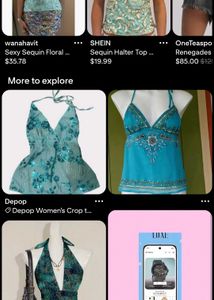 BLUE chatpata sequence top backless