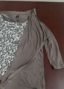 Top with shrug / jacket attached