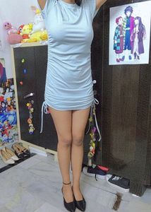 Shein Grayish Blue Laceup Dress