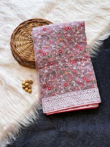 🆕️🆕️Organza chikankari saree