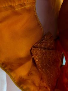 Orange Blouse Mesh Hands Inside